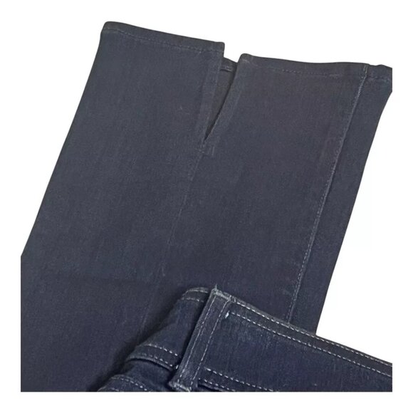 Paige Jeans CLAUDINE 24 Petite Slit Flare Ankle Stretch Dark Blue - Picture 3 of 9